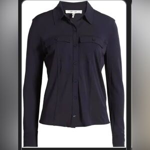 Frame Navy Button-Up Shirt